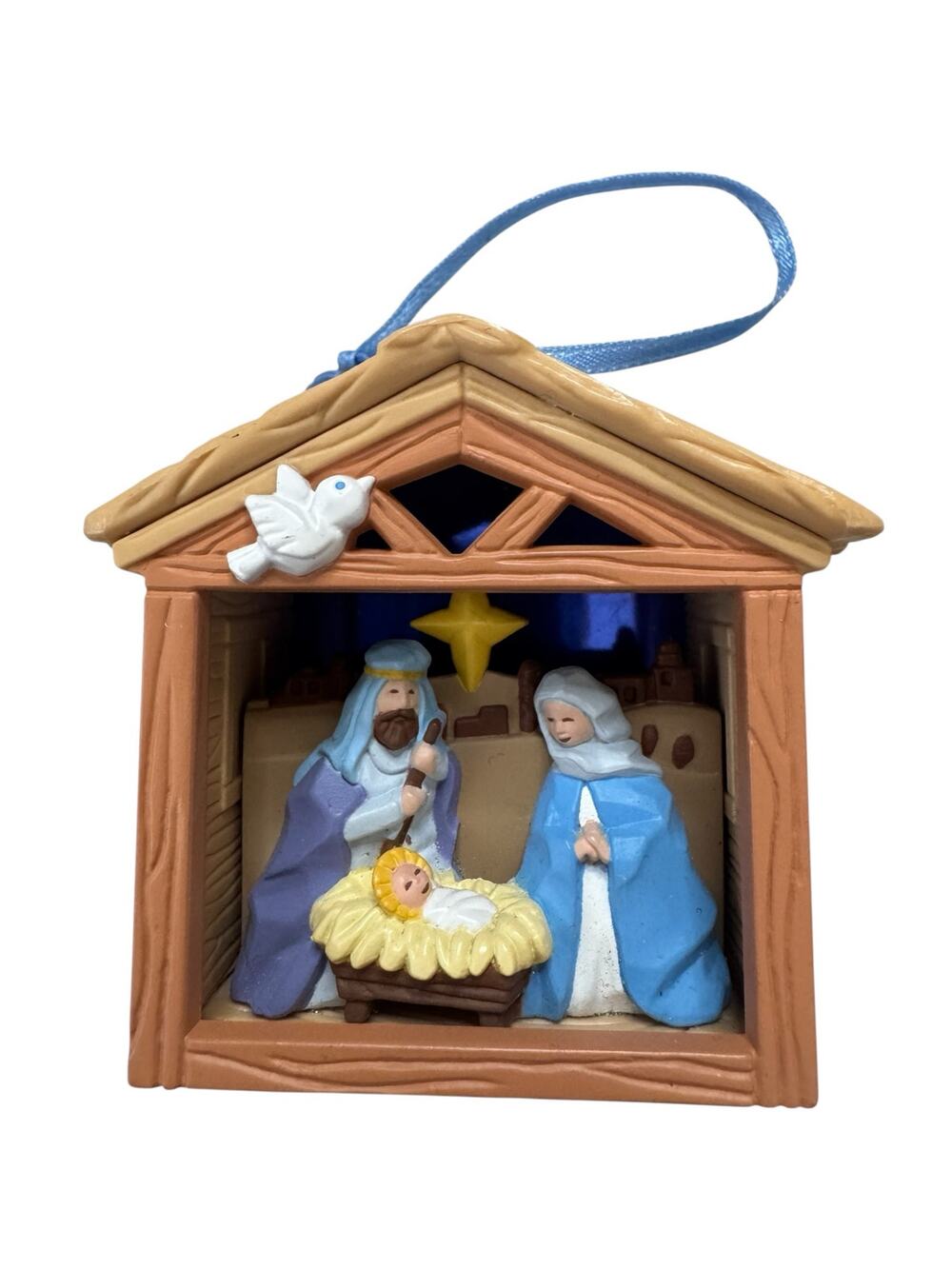 Vintage *NEW* 1994 Avon The First Christmas Light Up Nativity Scene Ornament
